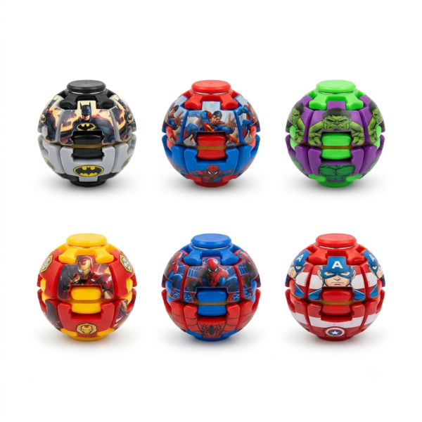 Pelota Giroscópica Antiestrés con Luz LED Superhéroes Marvel y DC